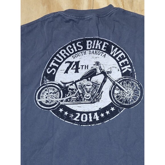 Sturgis Bike Week 2014 74th Anniversary Mens XL Gray Shirt Motorcycle @k2 - Picture 3 of 8